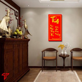 Tranh thư pháp hình phật chữ thọ